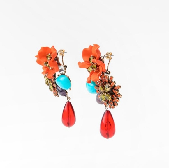 ZARA Jewel Beads Flower Earrings - Picture 4 of 13